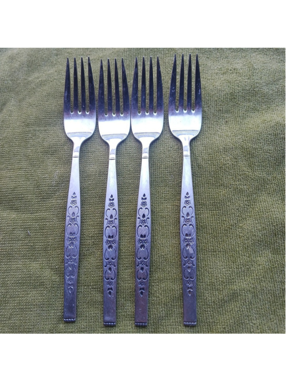 Oneida Wm A Rogers Spånada Dinner Forks Set of 4 Stainless Steel Vintage